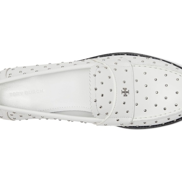Nib Tory Burch Classic Stud Loafer CLOUD SILVER - Picture 5 of 5